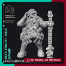Battlesmith - Artificer - Male Dwarf - PRESUPPORTED - 32mm Scale