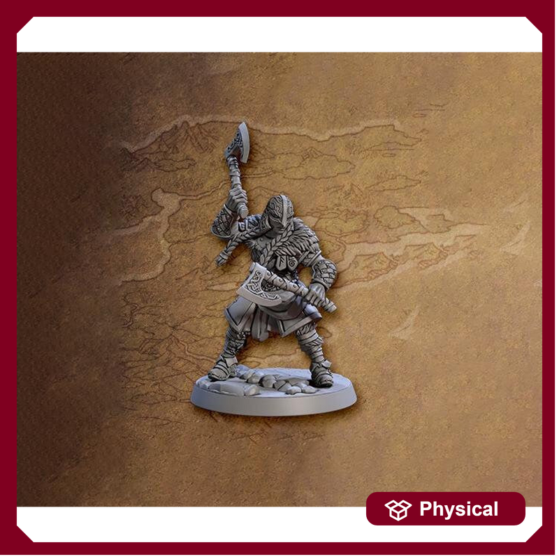 Female Ranger Fighter Dual Axes | 28mm, 32mm, 54mm,75mm,100mm Scale Resin Miniature Dungeons and Dragons D&D Pathfinder | Artisan Guild - Only-Games