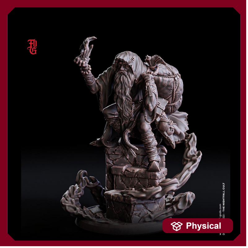 Adventurer Wizard, Warlock, Sorcerer  | 28mm | 32mm /54mm | 75mm /100mm Scale  - Player Character Mini - D&D 5e - Pathfinder Figurine FOG - Only-Games