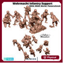 10 german soldiers of Wehrmacht with MG34, MG42, Panzerschreck and mortar - 28mm