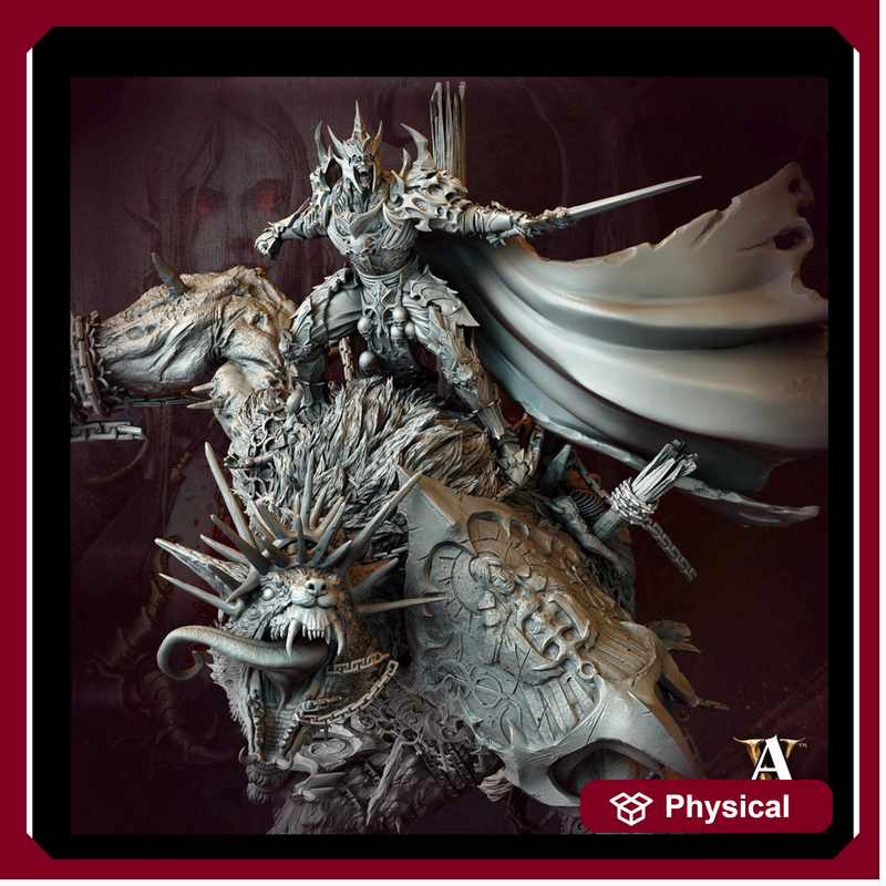 Vampire Lord on Gargantuan Vampiric Beast (3 size options) | 100mm base. 180mm tall to top of rider Head | Dungeons and Dragons |D&D 5e Gift - Only-Games