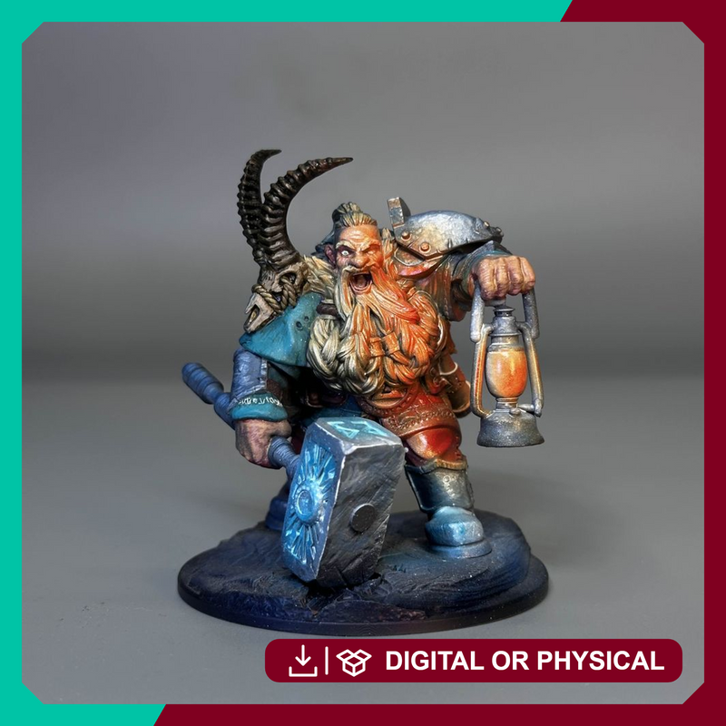 Dwarf Lord (STL, Presupported) – 32mm & 75mm - Only-Games