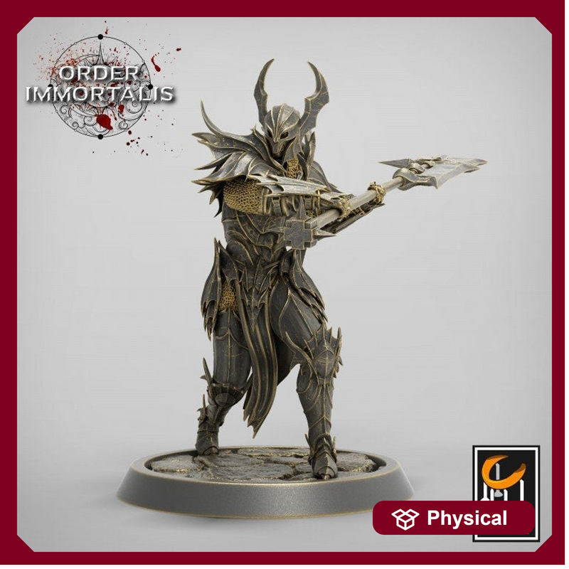 Fighter Halberd Polearm master, Oathbreaker Paladin,  Unpainted Miniature | 28mm, 32mm,75mm Scales | Dungeons and Dragons | Pathfinder | - Only-Games