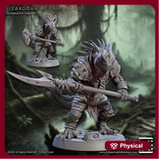 Lizardman Lizardfolk, Fighter, Ranger, Paladin PC NPC  | 28mm,32mm,54mm,75mm,100mm Scale Resin Miniature | Dungeons & Dragons |Artisan Guild - Only-Games