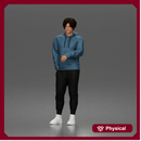 Casual Young Man Standing Relaxed in Hoodie, Joggers, and Sneakers