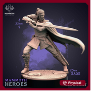 Human Male Fighter Ranger | 28mm, 32mm,54mm,75mm,100mm Resin Miniature |Dungeons and Dragons |Arethain Mammoth Factory - Only-Games