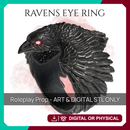 Ravens Eye Ring - D&D prop - Ring - PRESUPPORTED