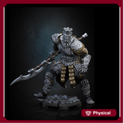 Fighter Polearm Master PC NPC |Unpainted Miniature| 28mm,32mm,54mm,75mm,100mm Scales | Pathfinder Figure | DnD | Figurine unpainted | - Only-Games