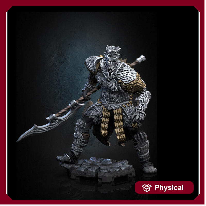 Fighter Polearm Master PC NPC |Unpainted Miniature| 28mm,32mm,54mm,75mm,100mm Scales | Pathfinder Figure | DnD | Figurine unpainted | - Only-Games