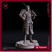 Fighter Soldier in Armor Miniature | Dungeons and Dragons | 28mm, 32mm,54mm,75mm,100mm Scales | Pathfinder |Unpainted Figure | Flesh of Gods - Only-Games