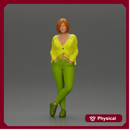 Confident woman leaning slightly with her hands in pockets