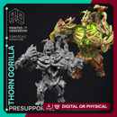 Thorn Gorilla - Elemental Creature -  PRESUPPORTED - Illustrated and Stats - 32mm scale