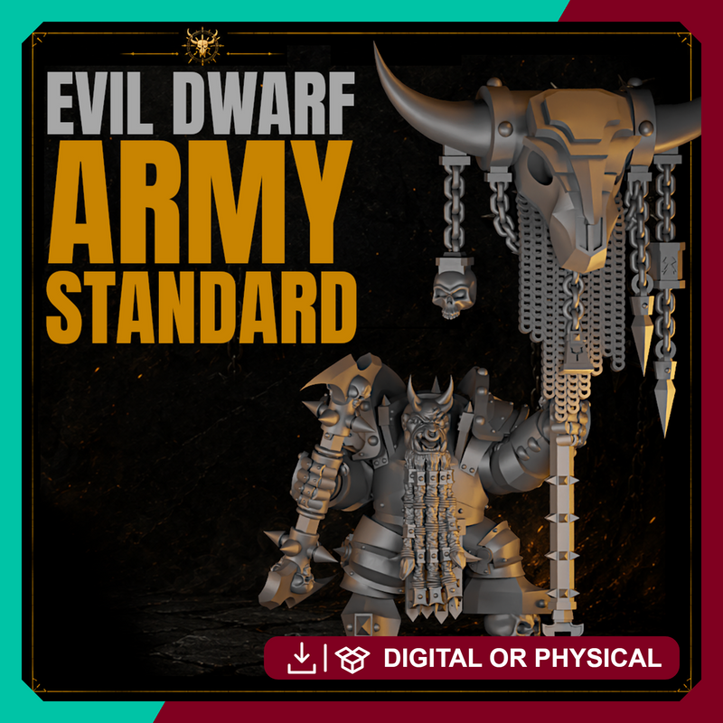 Evil Dwarf Army Standard Bearer 28mm