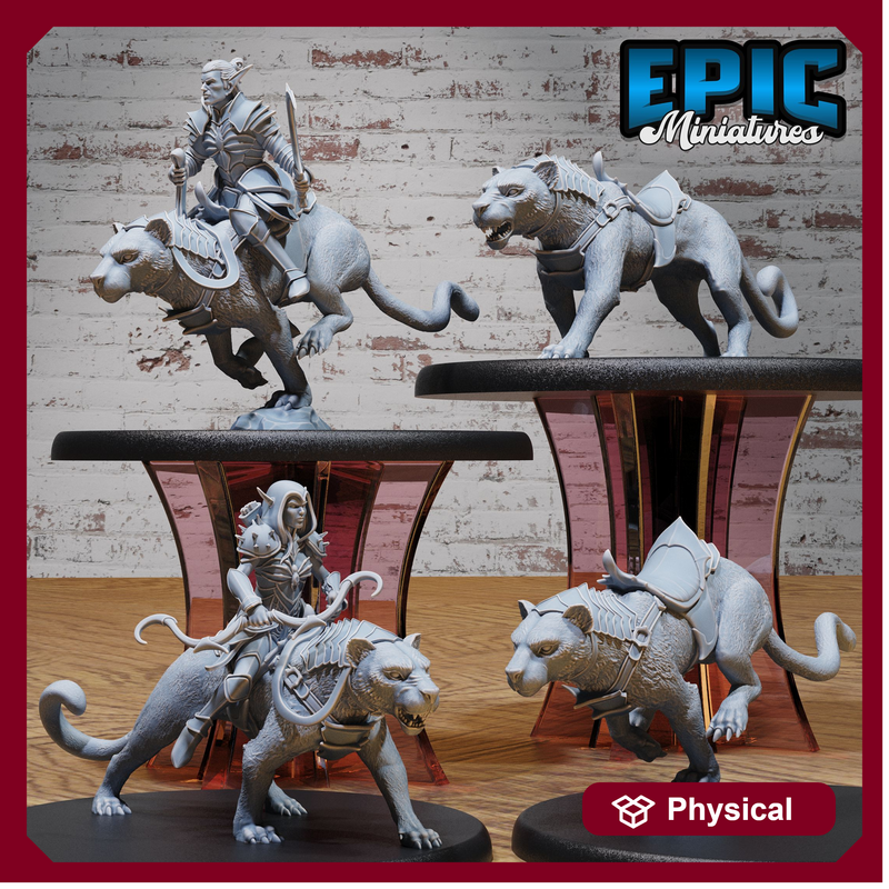 Dark Elf Panther Mount Rider Set - Only-Games