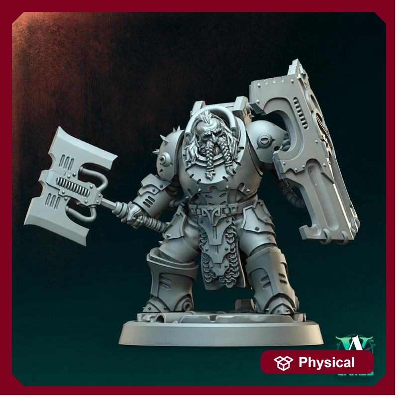 Sci-Fi Warrior Miniature | Heavy Axe Guard | UNPAINTED Resin RPG Wargame - Only-Games