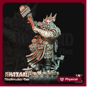 Dwarf Fighter Cleric Maul Resin Miniatures | Dungeons and Dragons | 28mm, 32mm, 75mm | Pathfinder | Figure for Painting| - Only-Games