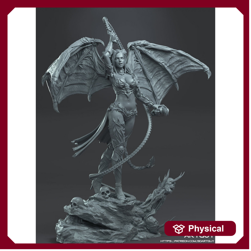 Succubus Female Demon Pinup Optional Terrain Base | Available : 50mm, 70mm, 100mm tall | Dungeons and Dragons | Pathfinder | - Only-Games