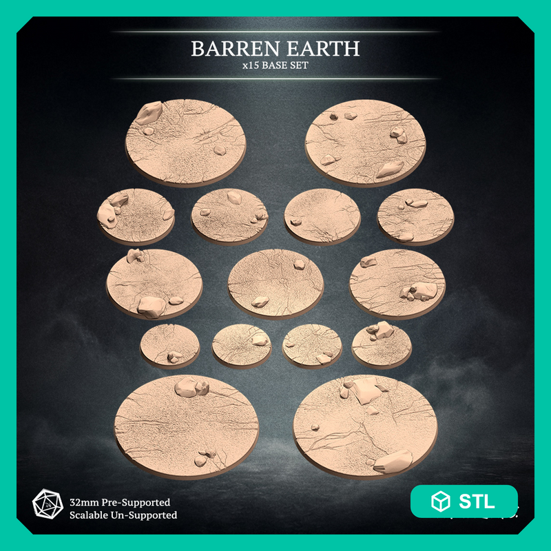 Barren Earth Base Set - x15 Unique Bases