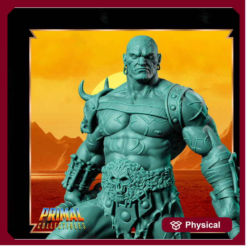Barbarian with Dual War Picks | 28mm,32mm,54mm,75mm, 100mm Scale | Resin figurine Statue Miniature | Dungeons & Dragons 5e | - Only-Games