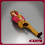 woman in mini jacket  lying on the floor touching her injured knee - Only-Games