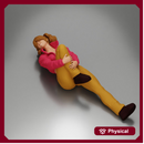 woman in mini jacket  lying on the floor touching her injured knee