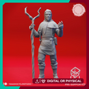 Druid - Human Male - Lvl 1 - Tabletop Miniatures (Pre-Supported)