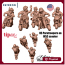 US paratroopers on M53 scooter - 28mm