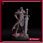 Human Paladin, Fighter Sword  | UNPAINTED Miniature | 28mm, 32mm, 54mm,75mm, 100mm Scales | Pathfinder Figure | DnD | Dungeons & Dragons | - Only-Games