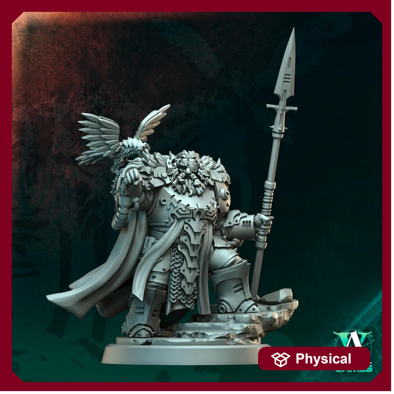 Sci-Fi Warlord Miniature | Raven Spear Commander | UNPAINTED Resin RPG Figure - Only-Games