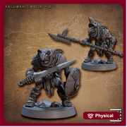 Goblin Fighter Sword and Shield, Goblin polearm  | 28mm, 32mm Scale, 54 tall, 75 tall Resin Miniature | Dungeons and Dragons | Artisan Guild - Only-Games