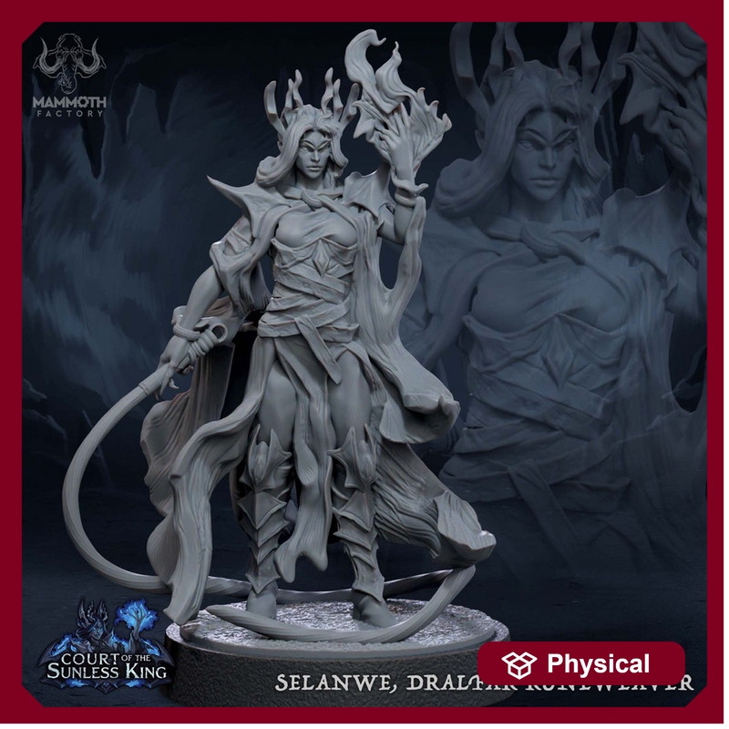 Female Dark Elf Priestess Cleric NPC D&D 5e Unpainted | 28mm, 32mm, 50mm,75mm,100mm | Dungeons and Dragons | Pathfinder | Mammoth Factory - Only-Games