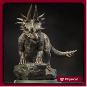 Triceratops Dinosaur Miniature, Horned Beast Monster, Unpainted Resin Tabletop RPG Figure - Only-Games