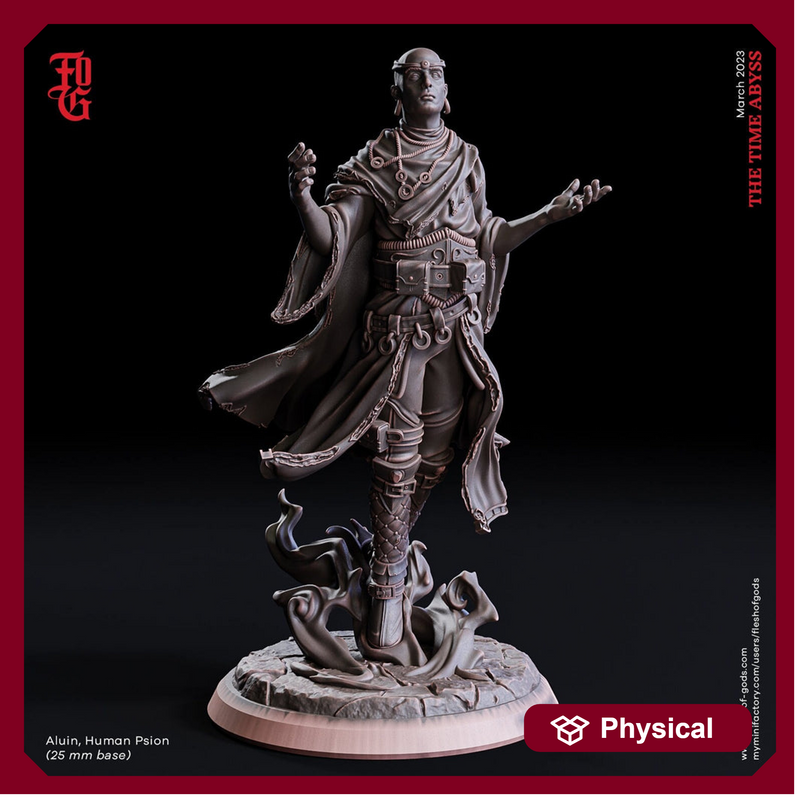 Male Human Monk, Sorcerer, Psion PC NPC | 28mm, 32mm,54mm, 75mm, 100mm Scale Resin Mini | Dungeons and Dragons| Flesh of Gods - Only-Games