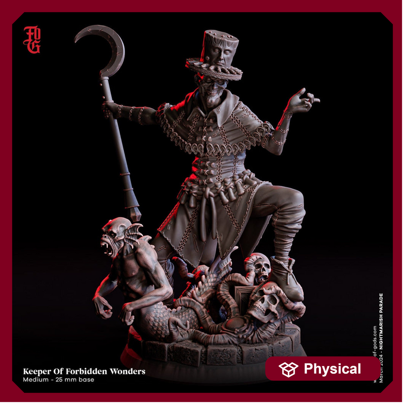 Cleric, Warlock, Wizard Necromancer,  PC NPC | 28mm, 32mm,54mm, 75mm, 100mm Scale Resin Mini | Dungeons and Dragons | Flesh of Gods - Only-Games
