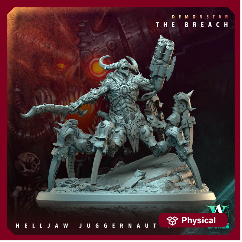 Demon engine, Juggernaut - Chaos Daemon | 130mm Base Sizes  | 28/32mm Scale | Sci-Fi Wargames TTPG Resin Miniature | Archvillain Games - Only-Games