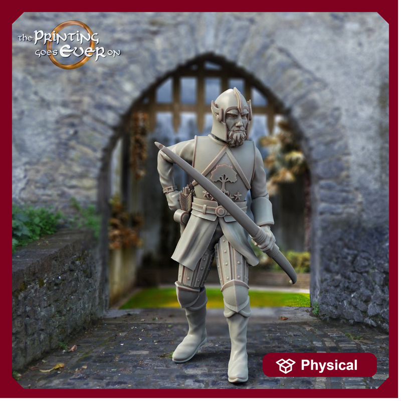 Human Soldier Paladin Fighter with Bow and Arrows | 28mm, 32mm, 75mm Scales | Pathfinder Figure | DnD 5e | The Printing Goes Ever On | | - Only-Games