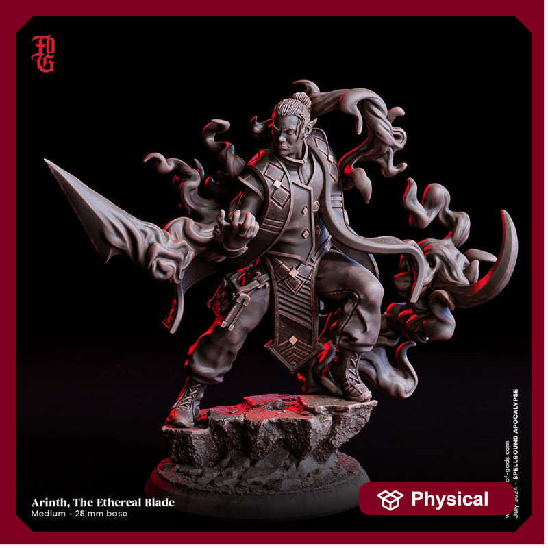 Half-Elf, Elf Monk,  PC / NPC DnD 5e | 28mm, 32mm, 54mm, 75mm, 100mm Scale Resin Miniature | Dungeons and Dragons | Flesh of Gods - Only-Games