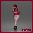 Worried girl standing quietly hand on forehead lost in thought