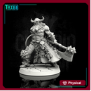 (0094) Male human half orc viking with axe and shield