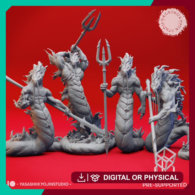 Flame Salamander Mob - Tabletop Miniatures (Pre-Supported)