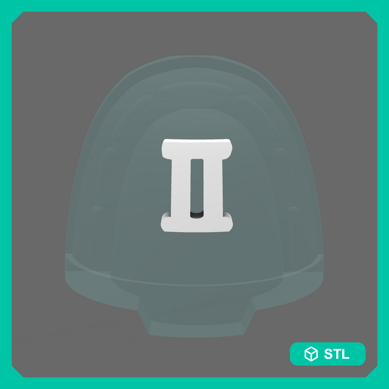 Space Knights V10B Standard Roman Numeral 02 Shoulder Symbols