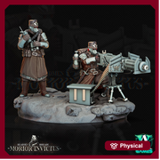 Sci-Fi Miniature Heavy Machine Gunner | 28mm 32mm 54mm 75mm Resin - Only-Games