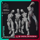 Spitters - 3 Models - Quiet Mountains -  PRESUPPORTED - Illustrated and Stats - 32mm scale