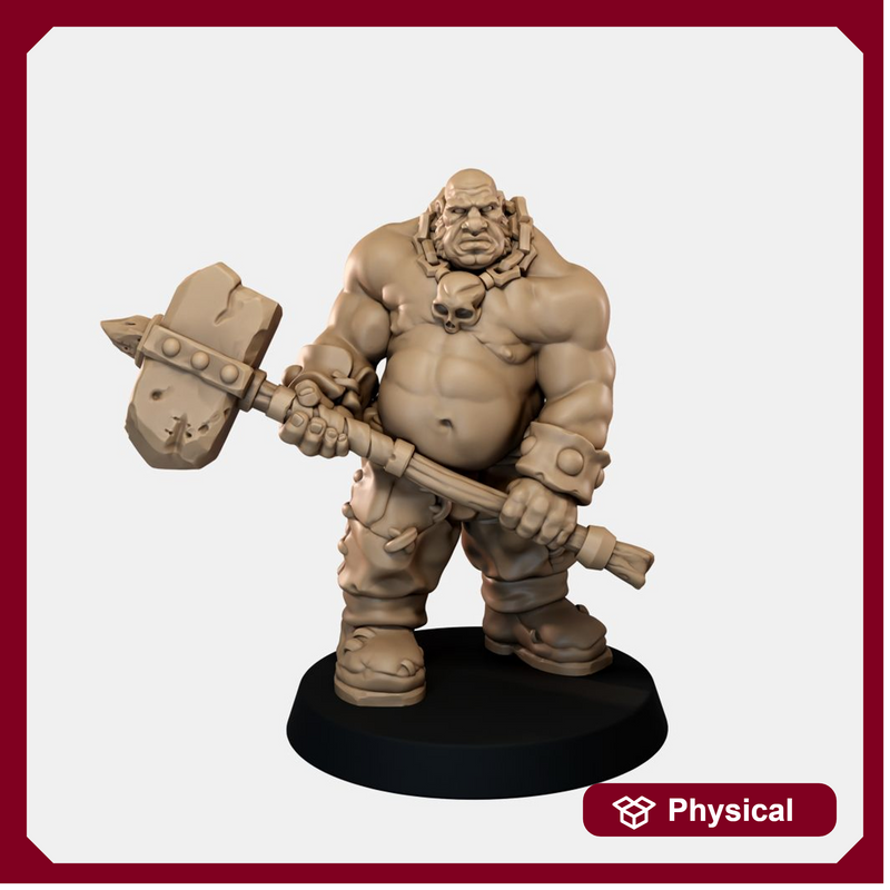 Ogre Crusher Resin Miniature - Two-handed Hammer Option 3 - "The Ogre Wars" - Only-Games