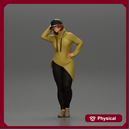 Asian girl in a neck hoodie and cap is standing and thinking