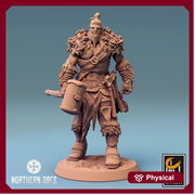 Orc Fighter Barbarian Battle Hammer and Shield, Half-Orc | Scales: 28mm,32mm ,,54mm,75mm,100mm  Megaboss | Dungeons & Dragons 5e |Pathfinder - Only-Games