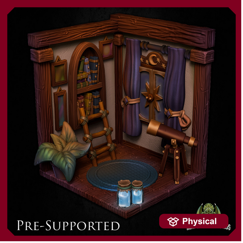 Witch Scenery [PRE-SUPPORTED] Library House Diorama