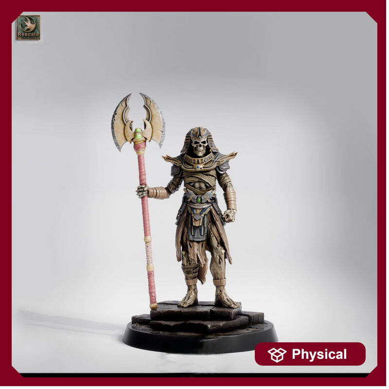Mummy Lord Miniature | Undead Pharaoh Warrior | Resin 28mm 32mm 54mm 75mm 100mm - Only-Games