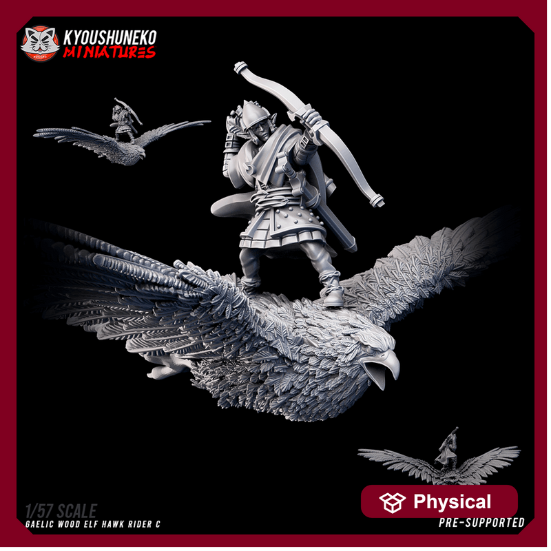 Gaelic Wood Elf Hawk Rider C