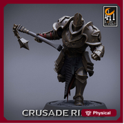 Paladin Knight Flail Templar Unpainted Miniature | 28mm, 32mm,54mm,75mm, 100mm Scales | Dungeons and Dragons |Pathfinder | Lord of The Print - Only-Games